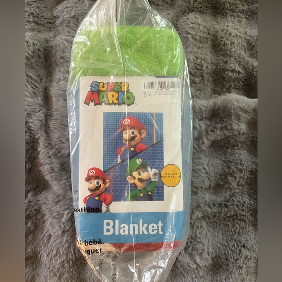 Super Mario Kids Plush Twin/Full Blanket, 62 x 90, Blue, Nintendo - Picture 6 of 8
